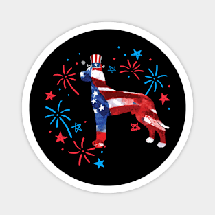 Great Dane Uncle Sam Hat 4Th Of July Magnet